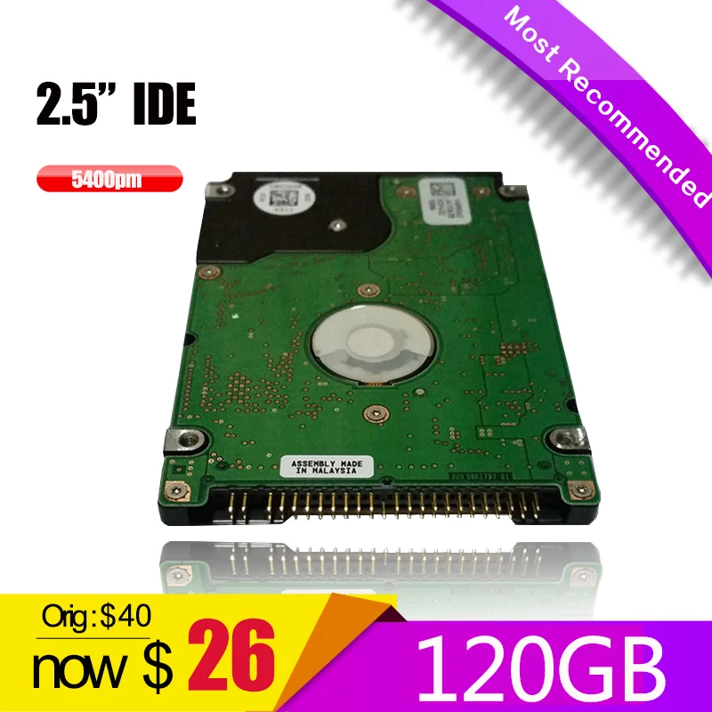 100% оригинал 2.5 &quot2 5-дюймовый IDE PATA HDD 120 ГБ 8 М Внутренний ЖЕСТКИЙ ДИСК Г жесткий