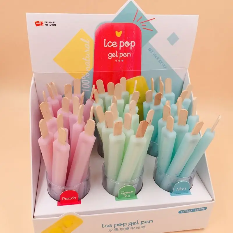 1 шт. Мягкая силиконовая гелевая ручка Kawaii эскимо Форма с черными чернилами 0 5 мм