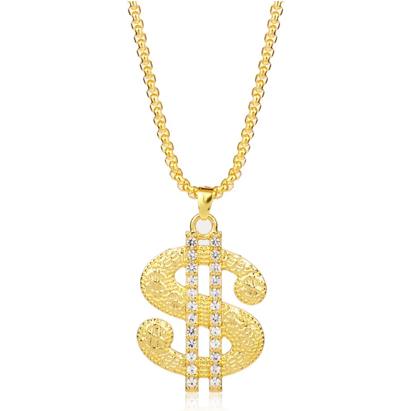 Ожерелье унисекс в стиле хип хоп с подвеской виде доллара|necklace with|hip hop necklacenecklace with