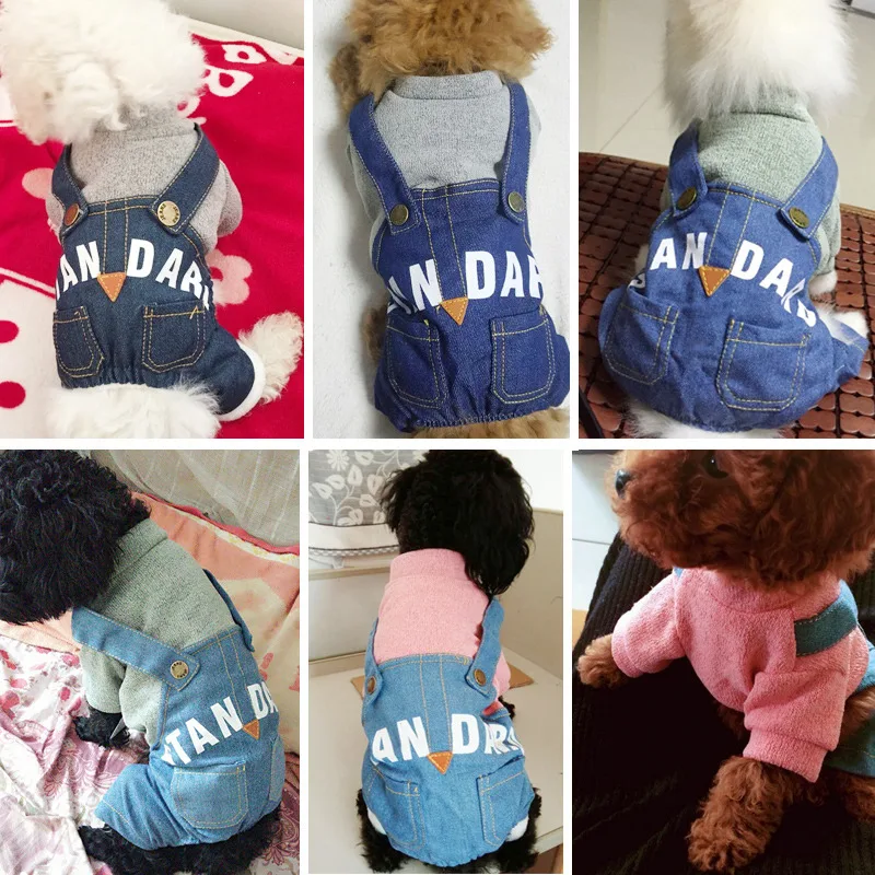 Буквы комбинезоны кошки Rubbits собак Pet Одежда дышащие мягкие однотонные наряд