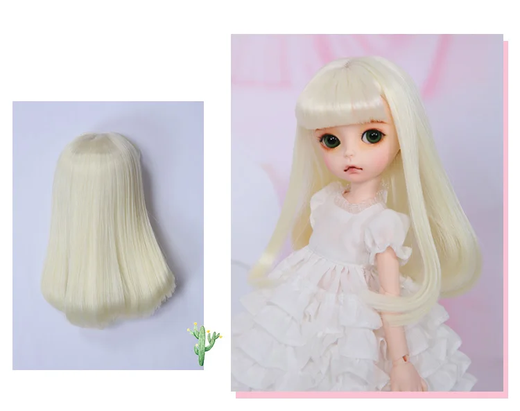 Парик для куклы bjd shinee LutsbjdlHoney Delf Размер 5-6 дюймов 1/6 высокотемпературный прямой парик для шарнирной куклы Прекрасный парик для красоты L06C