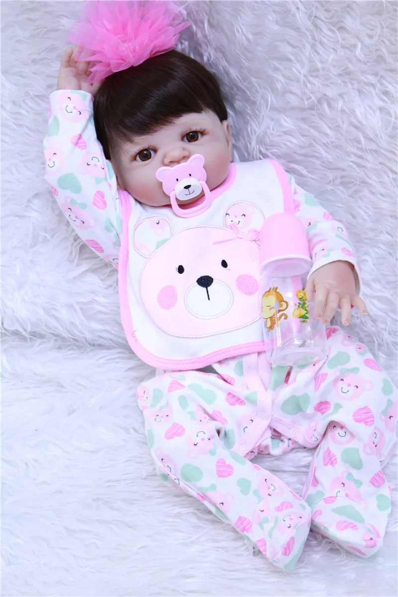 NPK reborn babies doll toy 22&quot full silicone girl baby for child gift real new born bebe-reborn menina bonecas | Игрушки и хобби