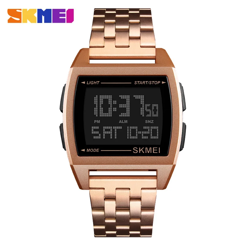 rose gold SKMEI Военные Спортивные часы светодиодные цифровые электронные часы водонепроницаемые мужские часы лучший бренд класса люкс мужские часы Relogio Masculino - Цвет: rose gold