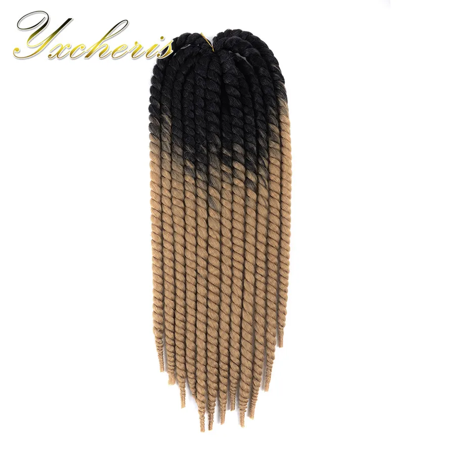 YXCHERISHAIR HAVANA mambo твист вязание крючком плетение волос 1 шт./упак. 2" 120 г эффектом деграде(переход от темного к черного, серого и синего цвета синтетический Высокая Температура волокна