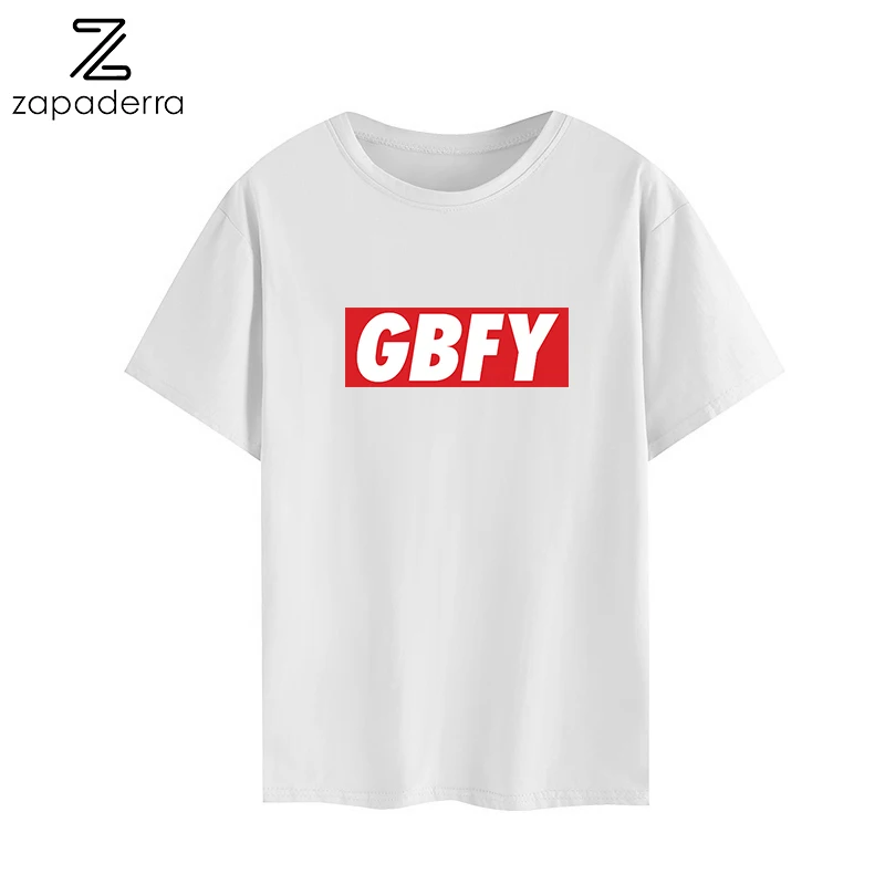 Модная женская футболка большая для полных женщин принт GBFY слова Футболка Топ