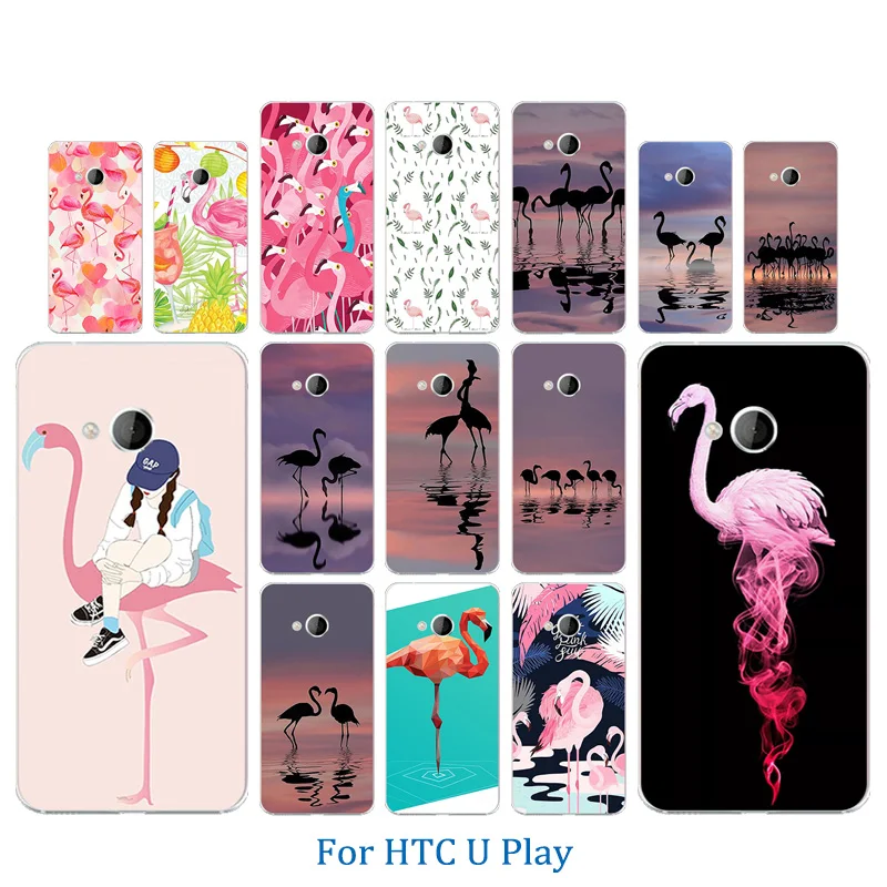 For HTC U Play Alpine 5.2 inch Soft Silicone Phone Case Clear Funda Flamingos Pattern Skin Matte Protection for Cover |