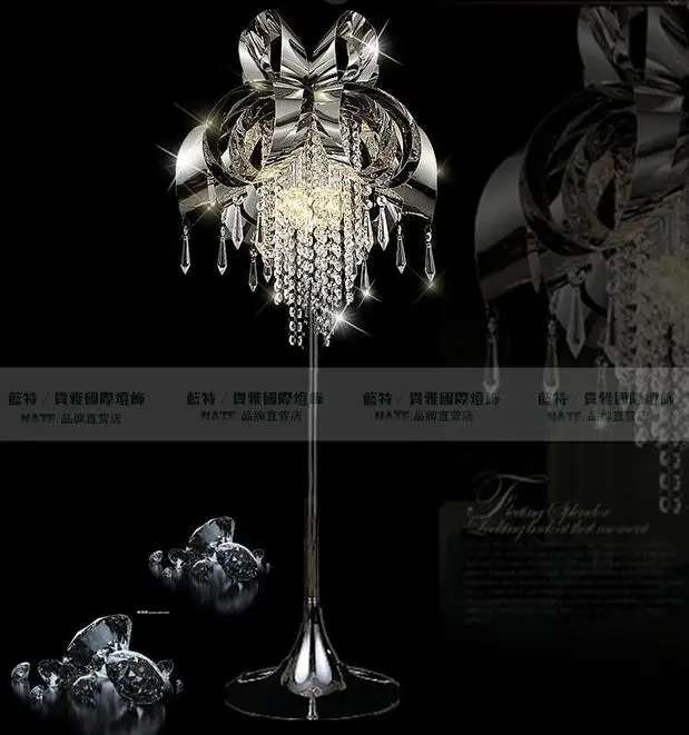 floor lamp Хрустальная настольная лампа гостиная лампа столовая спальня прикроватная лампа Цветок Современная спальня прикроватная настольная лампа - Цвет абажура: floor lamp