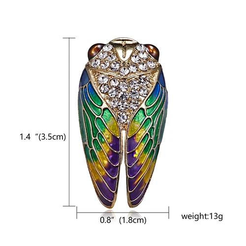 cicada RINHOO модные броши пауки с желтой Пчелой для Мужчин, Ювелирные изделия с героями мультфильмов, модные женские броши для мужчин - Окраска металла: cicada