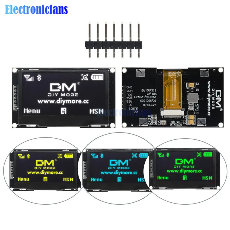 Модуль OLED дисплея 2 42 &quot белый/синий/зеленый/желтый ЖК экран х64 IIC I2C SPI серия SSD1309