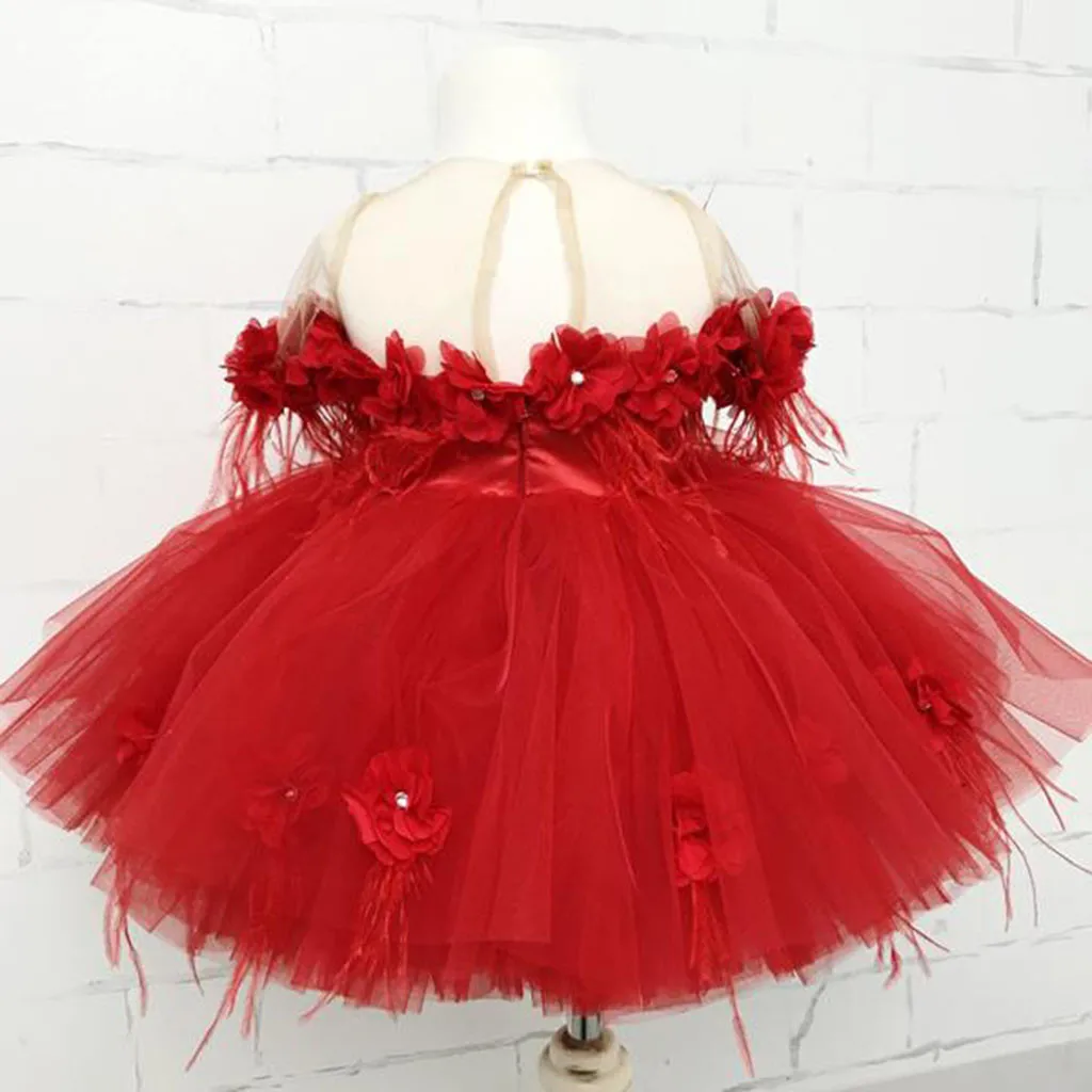 MUQGEW Toddler girls summer dress kids Baby Girls Flower Tulle Party Princess Pageant Wedding Tutu Dress roupa menina #y5 | Детская
