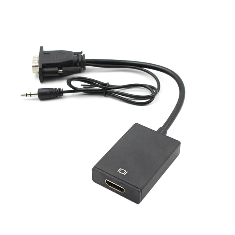 Конвертер VGA папа HDMI выход аудио USB кабель преобразования адаптер портативный для