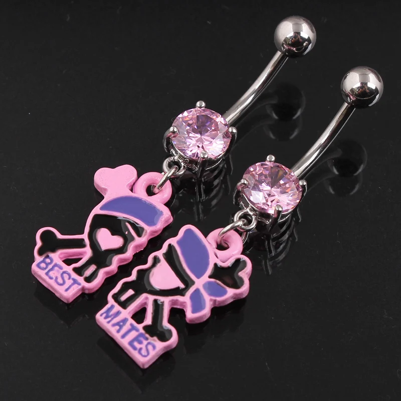 2018 Новые горячие скелетоны хорошие друзья пупка Кольца женские ювелирные