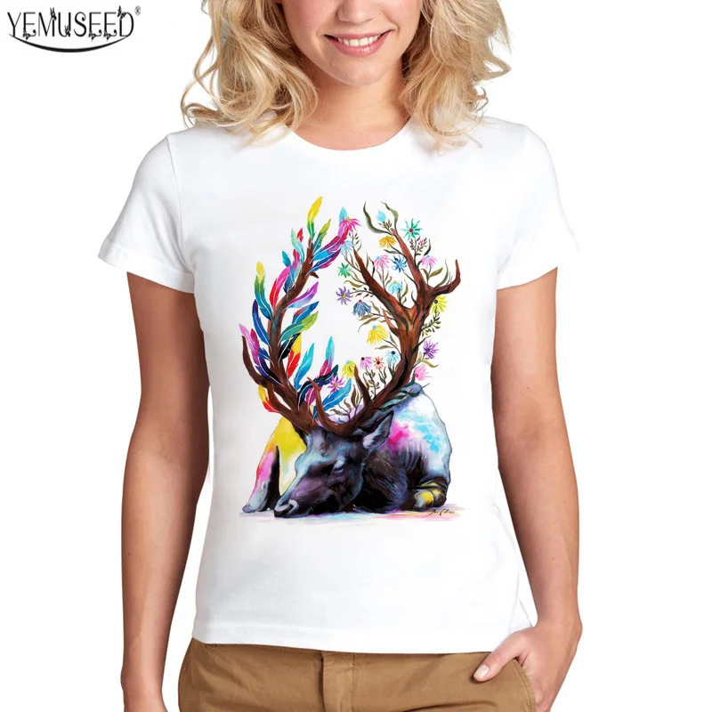 YEMUSEED NEW Cartoon Print Women T-shirt Shirt Sleeve Tops Tee shirt Fashirt DQ79-QM | Женская одежда