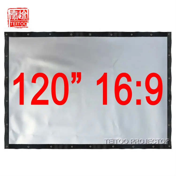 120 дюймов 16:9 идеальный дневной свет Серый Серебряный проекционный экран