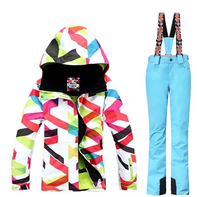 Gsou Snow Brand Зимний Водонепроницаемый Лыжный Костюм для Женщин Лыжная Куртка Брюки
