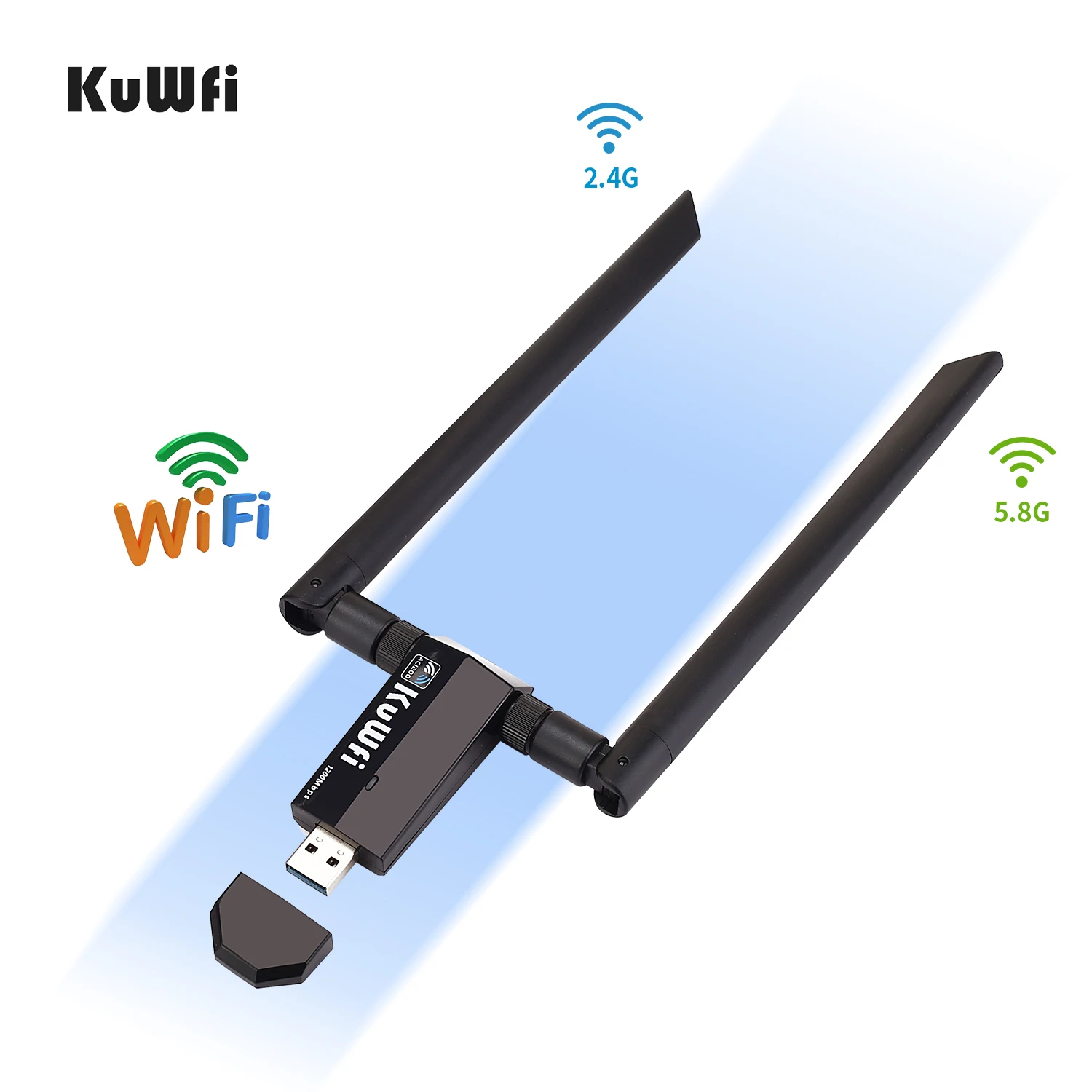 Мини USB3.0 Wi Fi адаптер 1200 Мбит/с 5dBi Антенна ПК USB приемник Dual Band Высокое Скорость