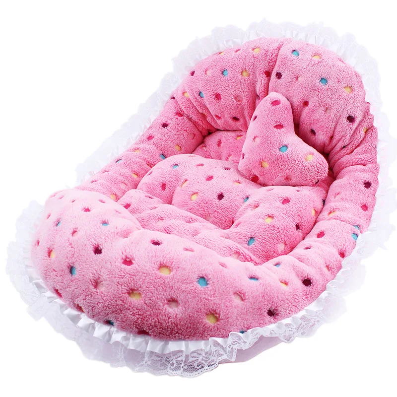 Милые кружевные точки кошка собака дом диван-кровать питомник Зимние флисовые