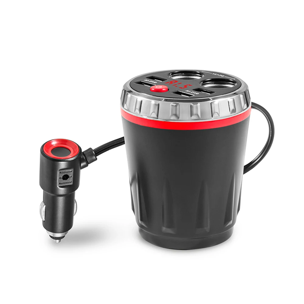 Red Onever 5V 3.1A 4 USB расширенное автомобильное зарядное устройство на заднее сиденье, автомобильная чашка, Электронная зажигалка, разветвитель, планшет, двойная зажигалка - Название цвета: Red