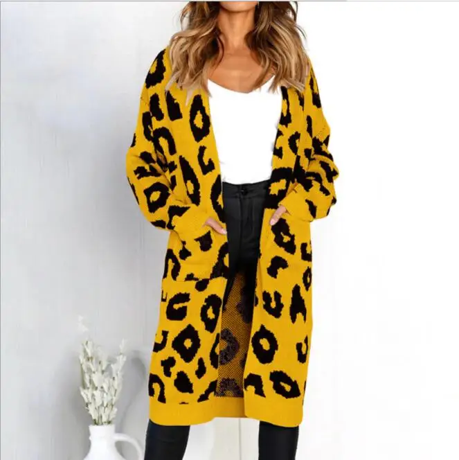 2019 Six-Color Long Sleeve Knit Sweater Jacket Loose Coat Autumn Winter Warm Female Cardigan |