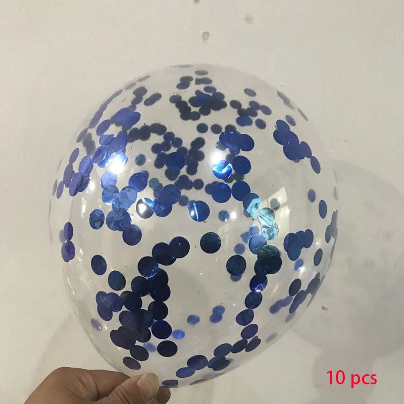 Blue 10 шт. воздушный шар с пайетками 12 дюймов DIY украшения на Рождество, свадьбу, день рождения красочные шары конфетти воздушные шары Детские украшения для вечеринки - Цвет: Blue