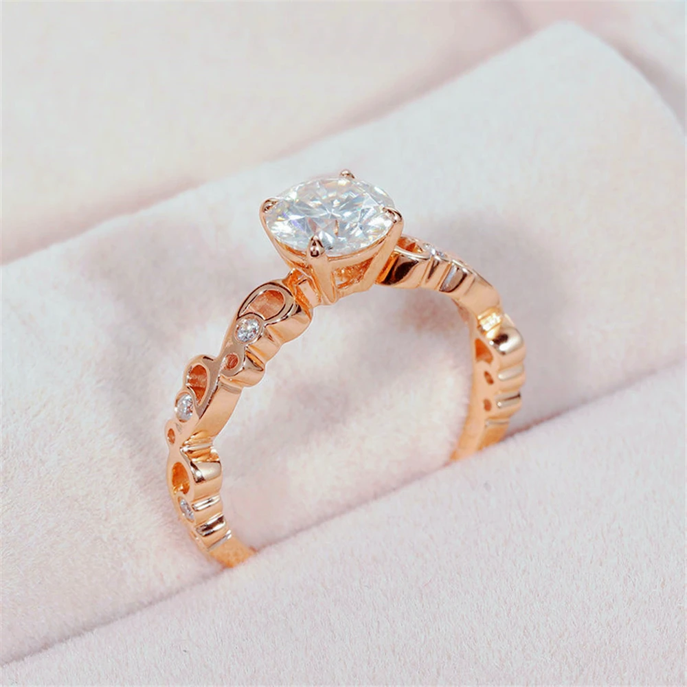 Новое Стильное женское легкое роскошное кольцо из розового золота с полым