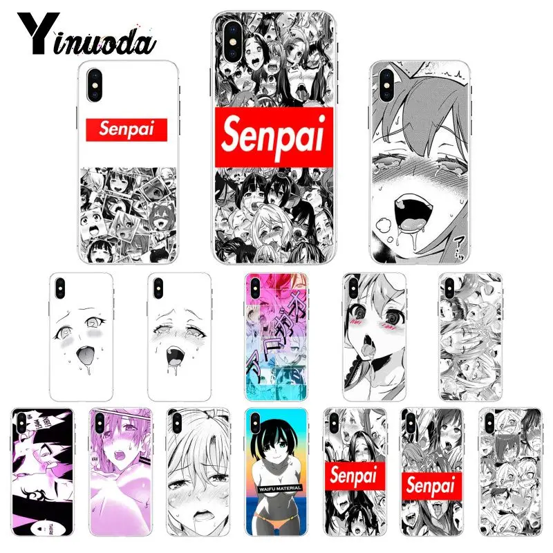 Yinuoda аниме девушка мультфильм Япония милое лицо Senpai чехол для телефона iPhone 6S 6plus 7