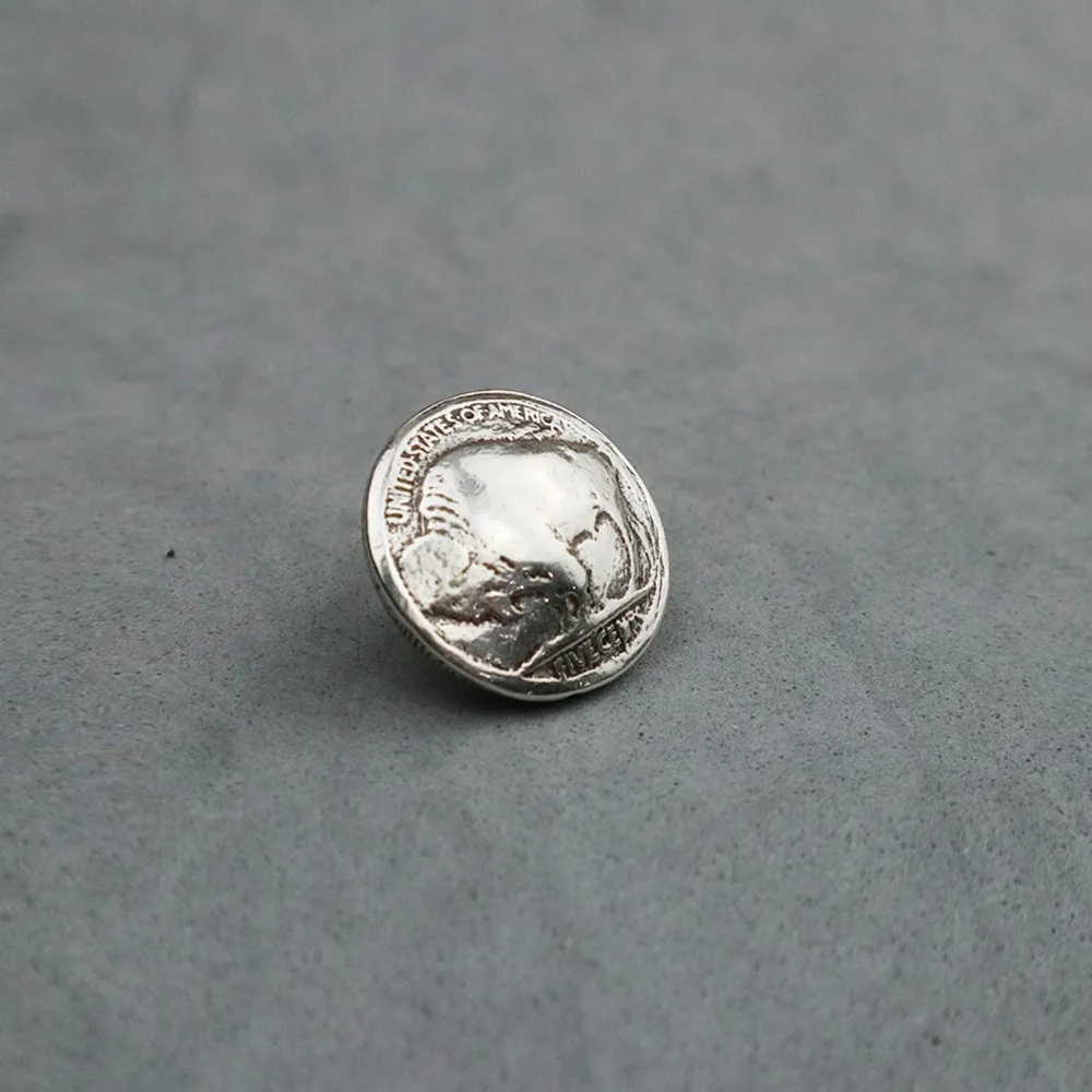 DIY кожевенное ремесло оборудование 7/8 ''(22 мм) Античный Sivler Buffalo пять центов