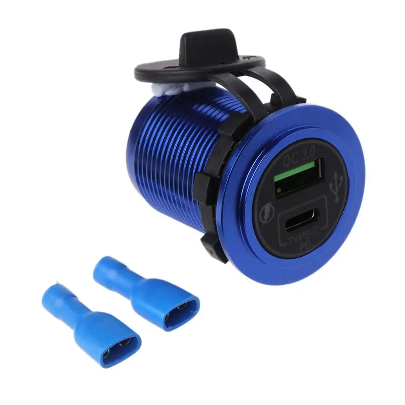 Алюминий DIY 18 Вт Быстрая зарядка QC3.0 USB Type C PD автомобильное быстрое зарядное