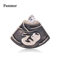 funmor embryo baby enamel pins crystal brooches mother women pregnant coat dress bag banquet gathering jewelry accessories gifts