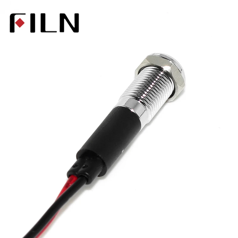 СВЕТОДИОДНЫЙ световой индикатор FILN 8 мм красный желтый белый синий зеленый 12 В С