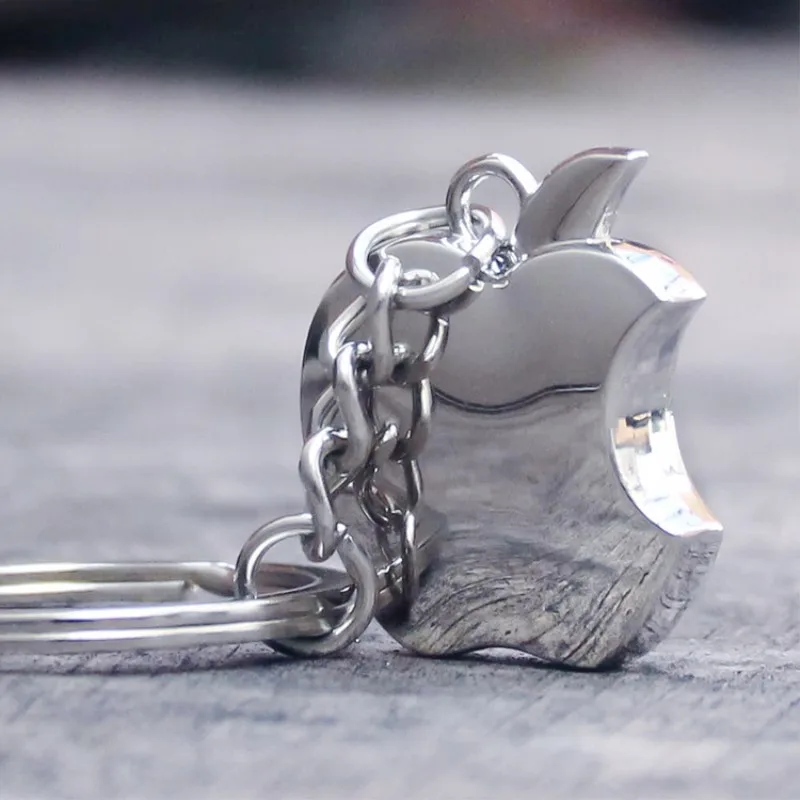Милый металлический фигурный автомобильный брелок apple для мужчин и женщин