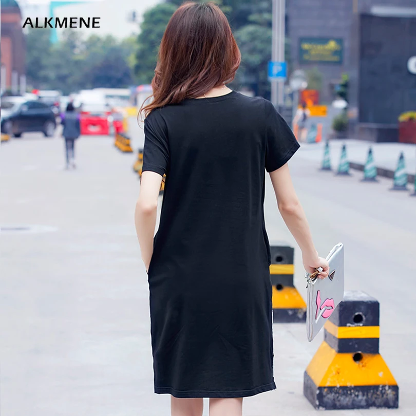 Мода девушка pattern повседневная женщины платье 2017 новое лето с коротким рукавом