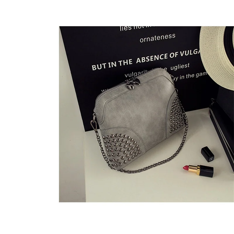 Заклепки Плеча Женщин Сумка женская верхняя одежда Старинные Скраб Оболочки