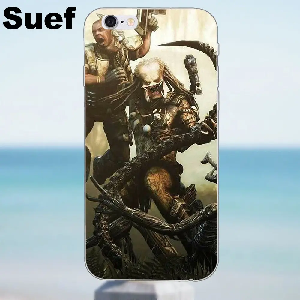 Alien Vs Predator Avp Hunter Мягкая Мода для iPhone X 4 4S 5 5S 5C SE 6 6S 7 8 Plus Samsung Galaxy J1 J3 J5 J7 A3 A5 2016 2017 |