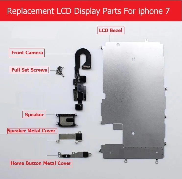 Запасные части для ЖК-экрана iPhone 7 plus металлическая рамка ЖК-дисплея/фронтальная
