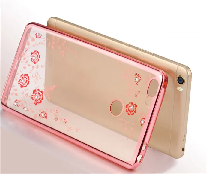 Чехол для Xiaomi Redmi 4X мягкий прозрачный силиконовый чехол из ТПУ с цветком и