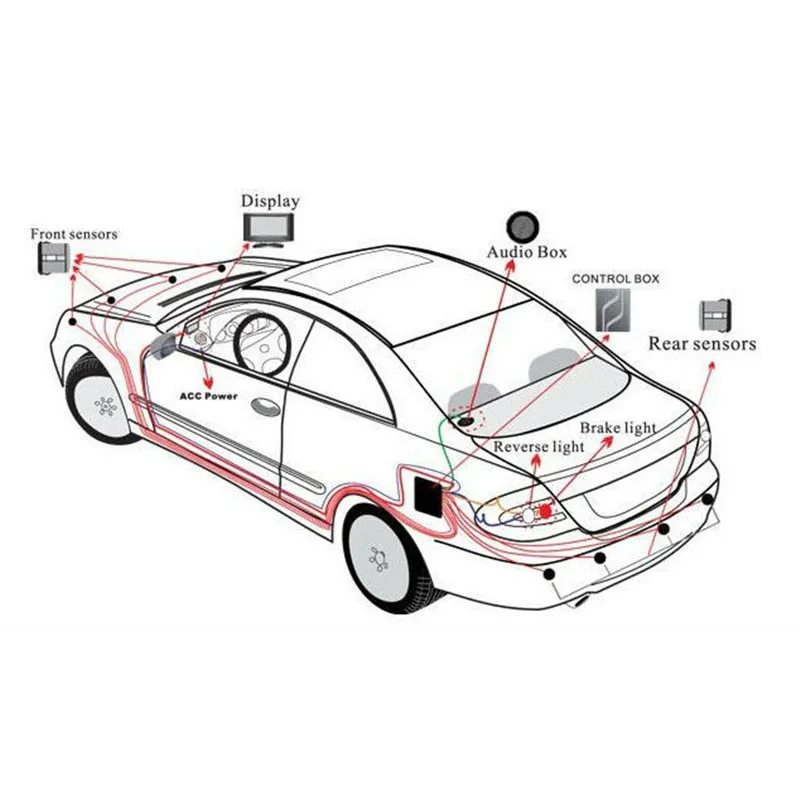 8 зуммеров переднего заднего вида датчик парковки для всех автомобилей Обратный