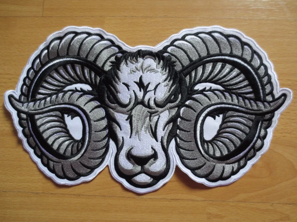 Огромная овечка 11 дюймов большие нашивки с вышивкой для куртки жилет спины