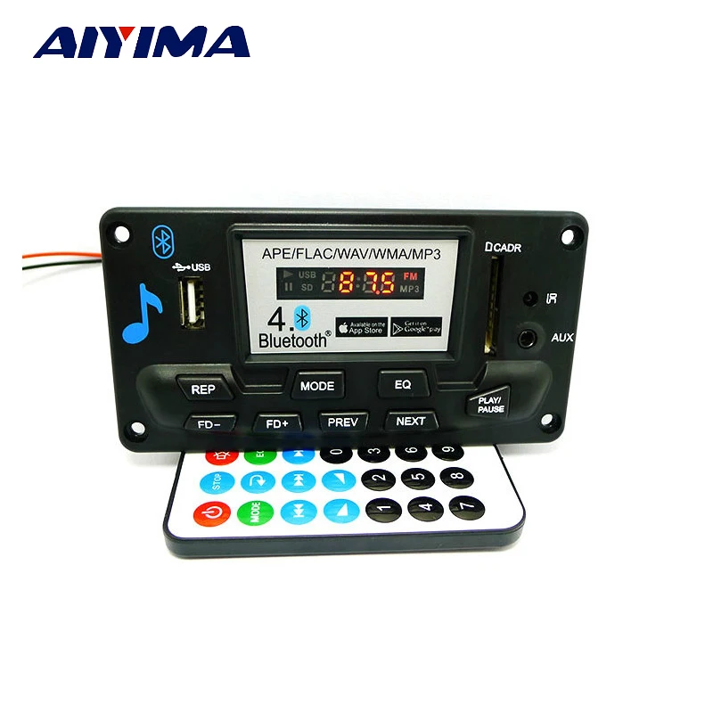 Aiyima высокое качество MP3 WAV WMA APE Bluetooth 4 0 аудио декодер доска с Запись 12 V|mp3 high quality|high