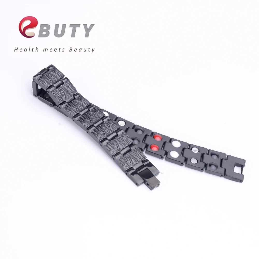 Титановые браслеты EBUTY с черным покрытием для мужчин лучший подарок магнитный