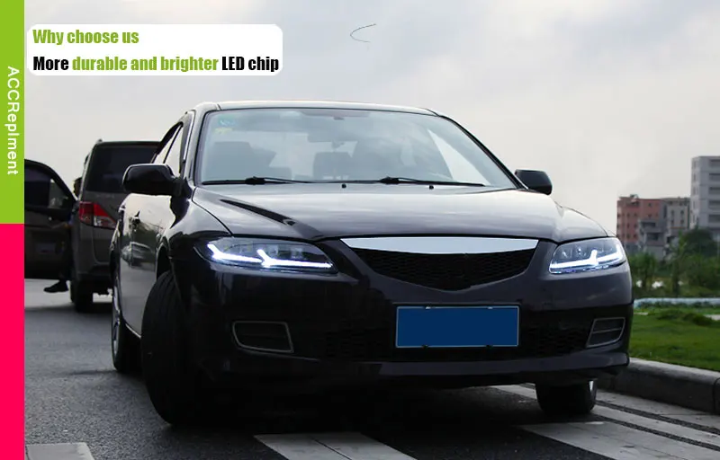 Автомобильный Стайлинг для Mazda 6 головной светильник s U angel eyes 2003-2008 для Mazda 6 светодиодный светильник Q5 bi xenon объектив СВЕТОДИОДНЫЙ прожектор