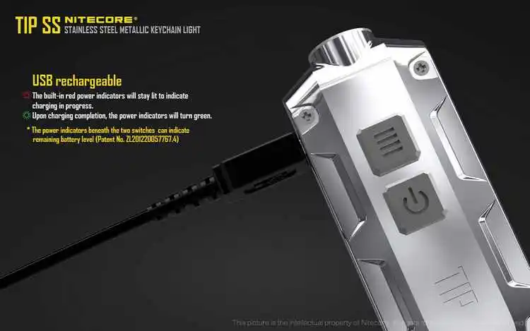 NITECORE Совет SS мини фонарик CREE XP-G2 S3 Макс 360 люмен с литий-ионным аккумулятором с зарядкой через USB мини факел EDC свет