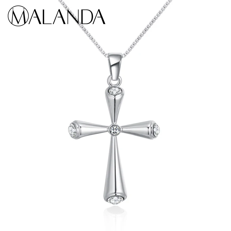 MALANDA модные подвески в форме Креста ожерелья для женщин кристалл от Swarovski