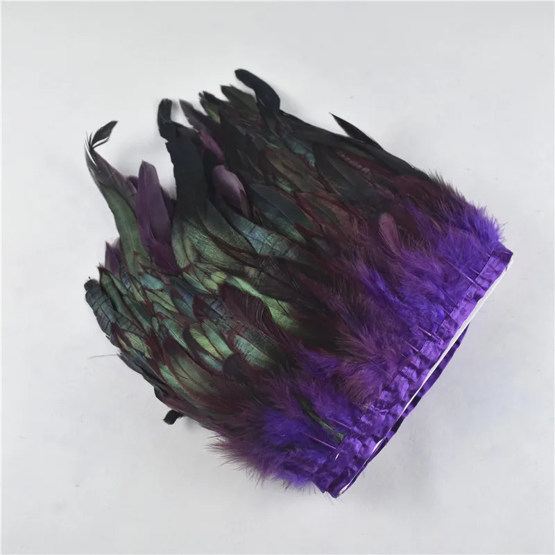 1 ярдов длинный Высококачественный Фиолетовый Петух отделка перо бахрома