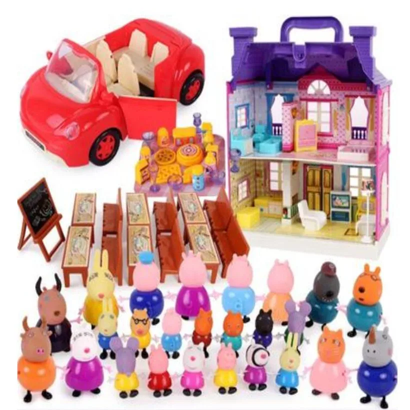 Кукла Свинка Пеппа семейная Модная полная серия с различными ролями классная