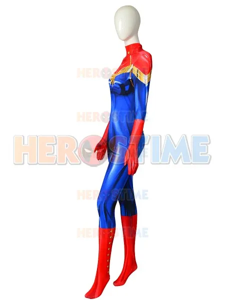 Женский костюм супергероя Ms Marvel Carol Danvers капитана Марвел на Хэллоуин с 3D принтом