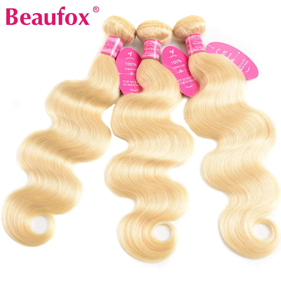 Beaufox 613 блонд 4 пучка с закрытием перуанские волнистые человеческие волосы Remy