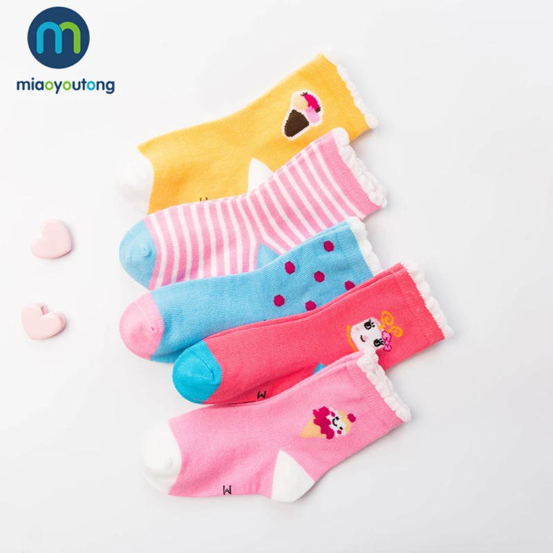 

10 Pieces/Lot 5 Pair Ice Cream Letter Lovely Safe Comfort Skarpetki Boy Newborn Socks Kids Cotton Baby Socks Girl Miaoyoutong