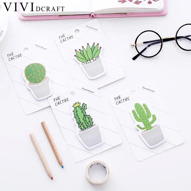 Vividcraft мультфильм Label Стикеры кактус индекс Примечания ручной инструмент Papelaria