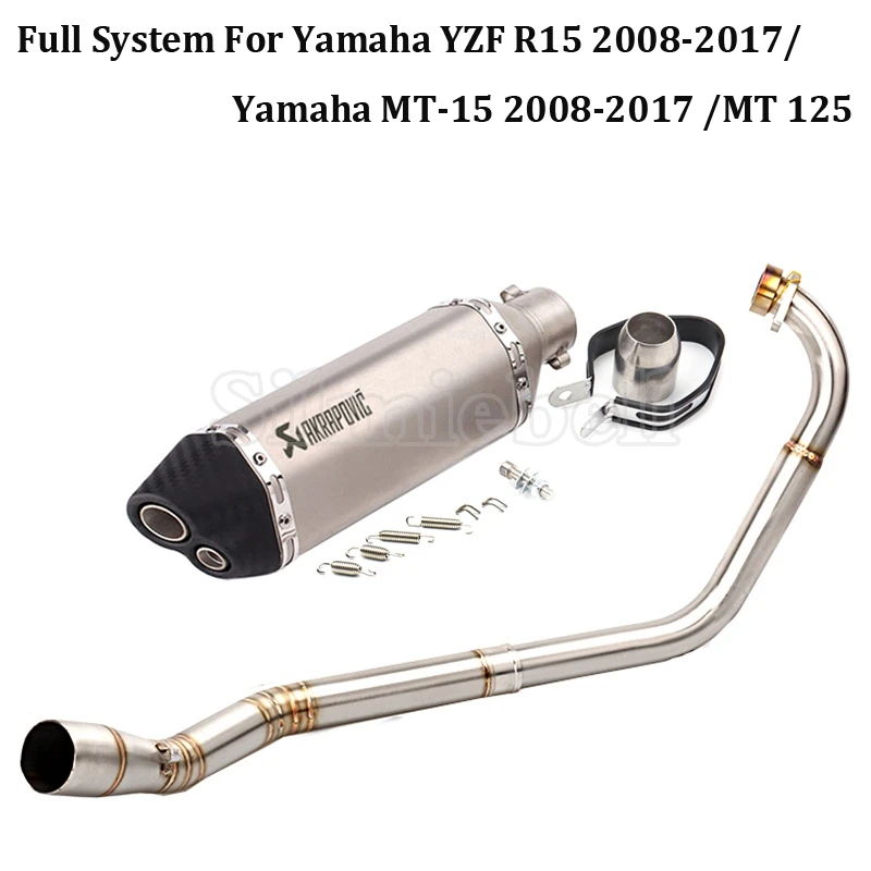 YZF R15 Akrapovic мотоцикл глушитель без шнуровки Escape Moto полная система звеньев трубы